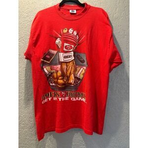 Vintage 49ers Football Get In The Game T Shirt Mens XL Red College Concepts 1995